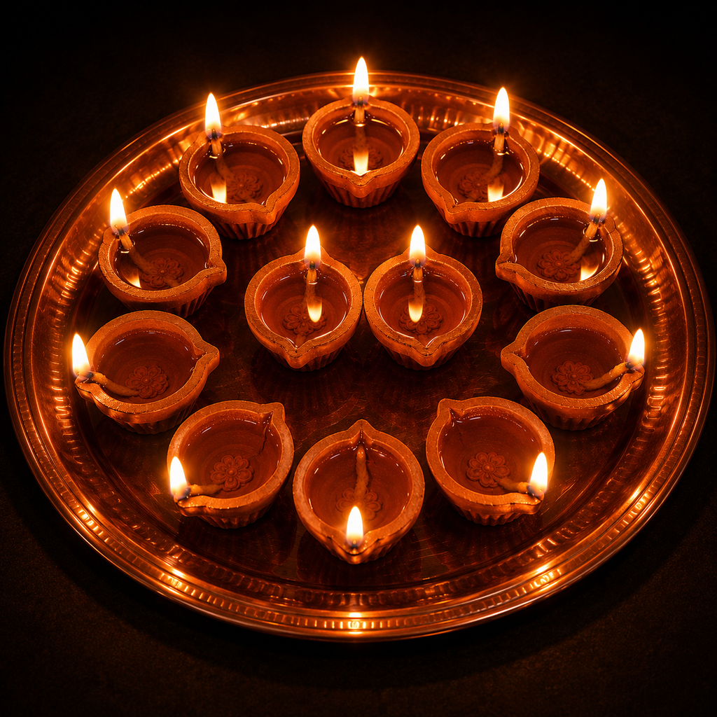 Handcrafted Clay Diya - A Warm Touch for Your Onam Celebrations | Pack of 10