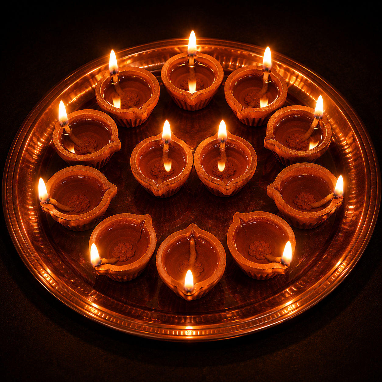 Handcrafted Clay Diya - A Warm Touch for Your Onam Celebrations | Pack of 10